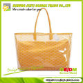 2013 clear pvc shouder bag with printing and large pouch inside printed beach bag